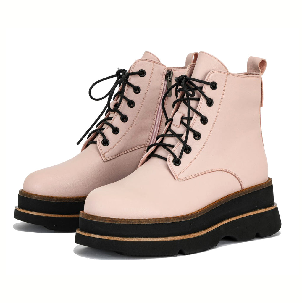 Aria chunky sole lace up ankle boots | 003P