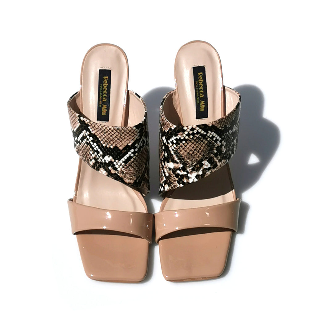 Kaia patent and snake-effect mules | K740N