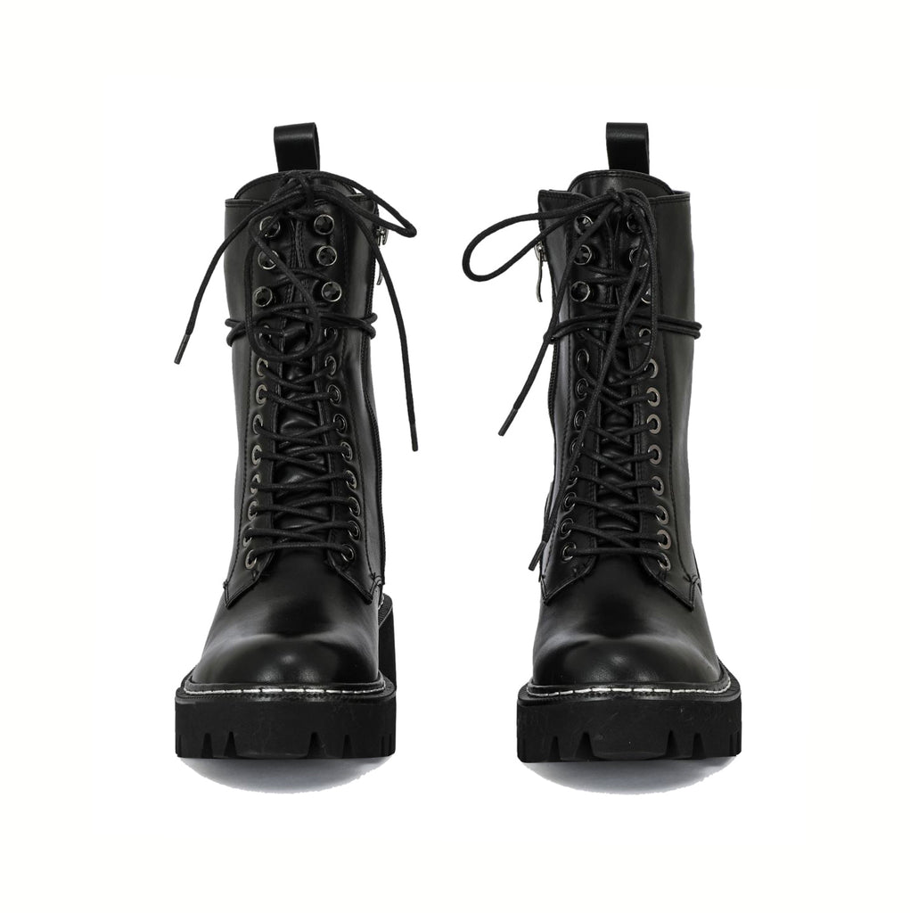 Just chunky lace up combat boots | X832