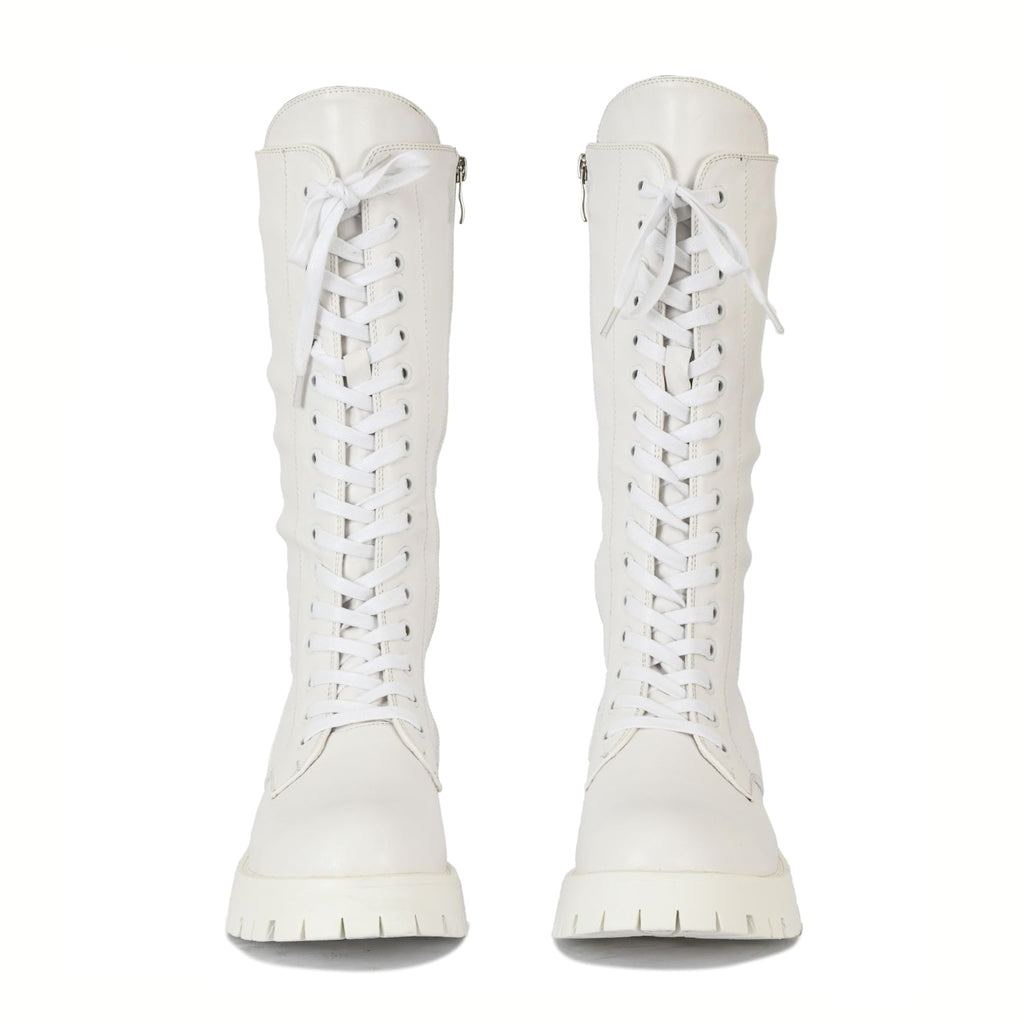 Akira all-white chunky sole combat boots | 13W