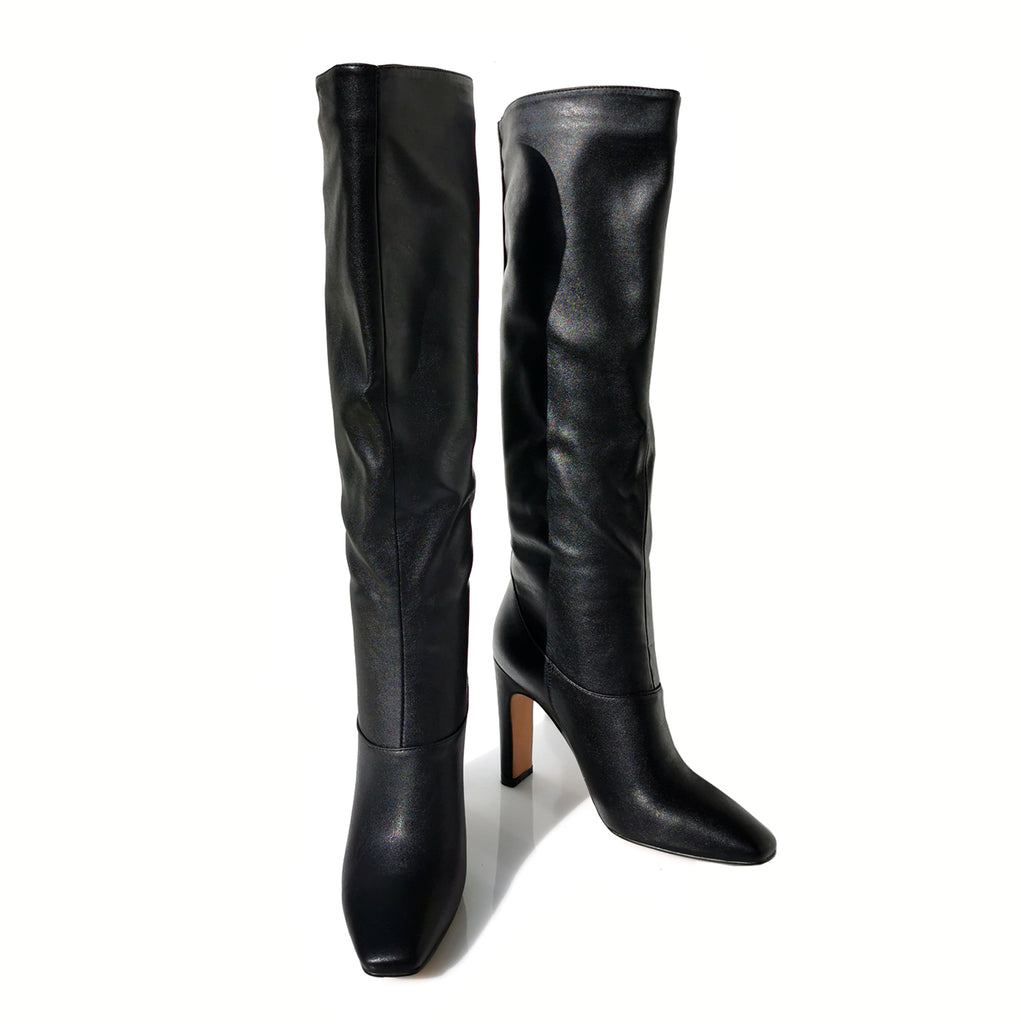 Adeline square toe pull on knee high boots | 115B