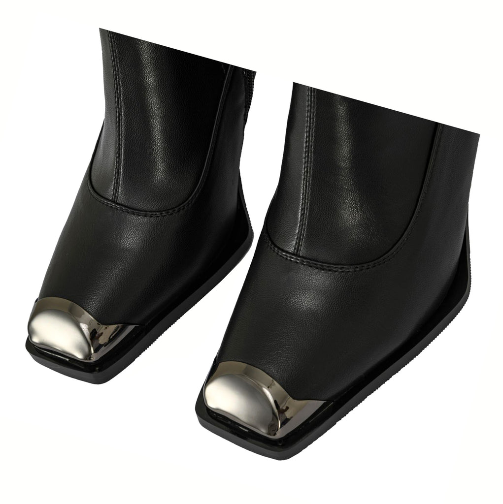 Cilla square metal toe sock boots | 2021B