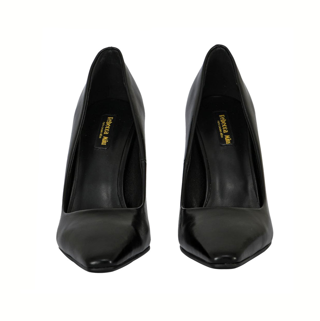 Lidia pointed square toe slip on pumps | 017B