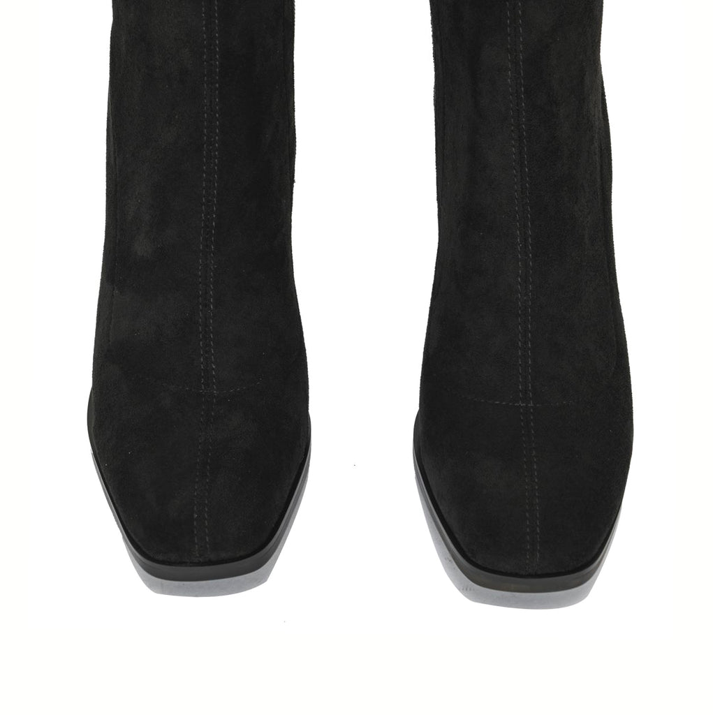 Cailin  suede block heel sock boots | A37BL