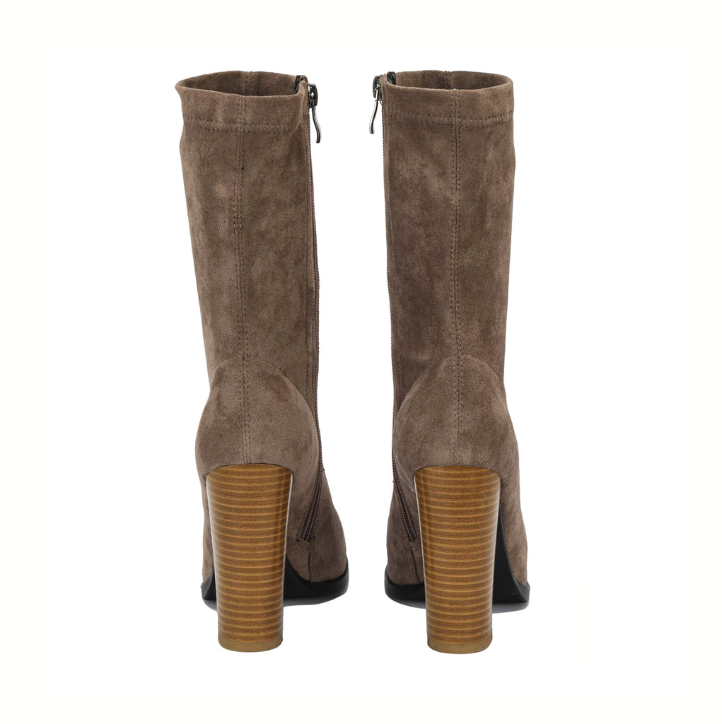 Cailin wood-effect suede block heel sock boots | A37B