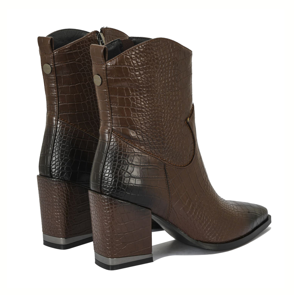 Sylvi croc-embossed cowboy boots with metal details | 2025BR