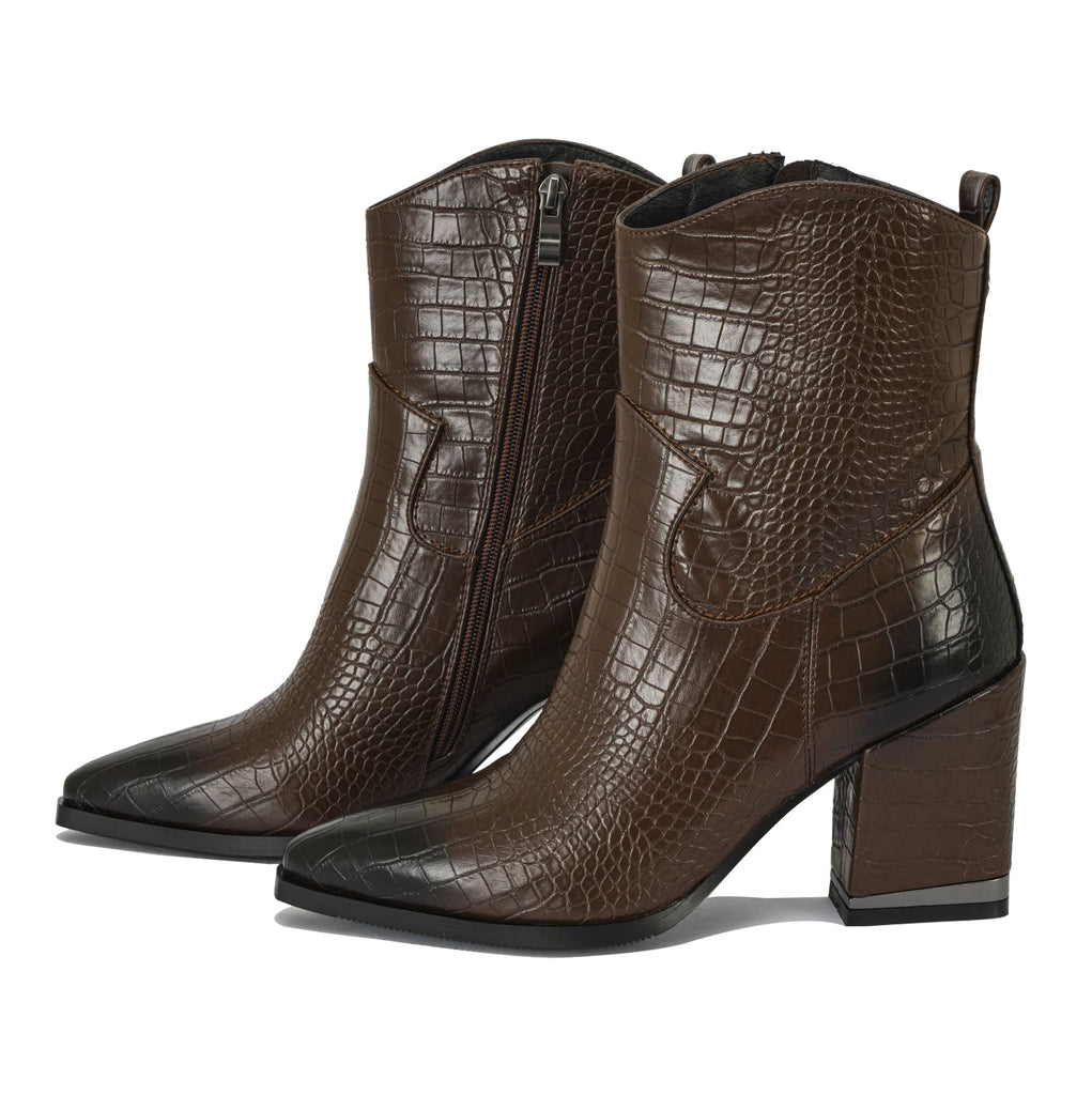 Sylvi croc-embossed cowboy boots with metal details | 2025BR