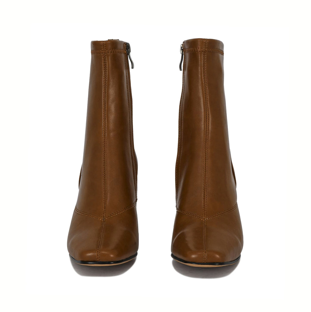 Mina block heel square toe zipped ankle boots | 1743C