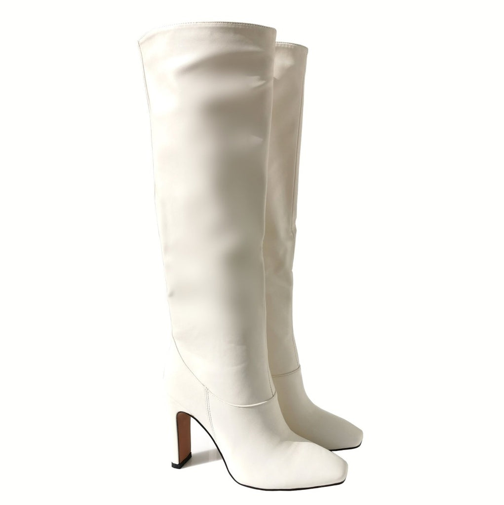 Adeline square toe pull on knee high boots | 115W
