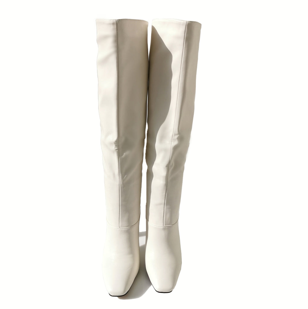 Adeline square toe pull on knee high boots | 115W