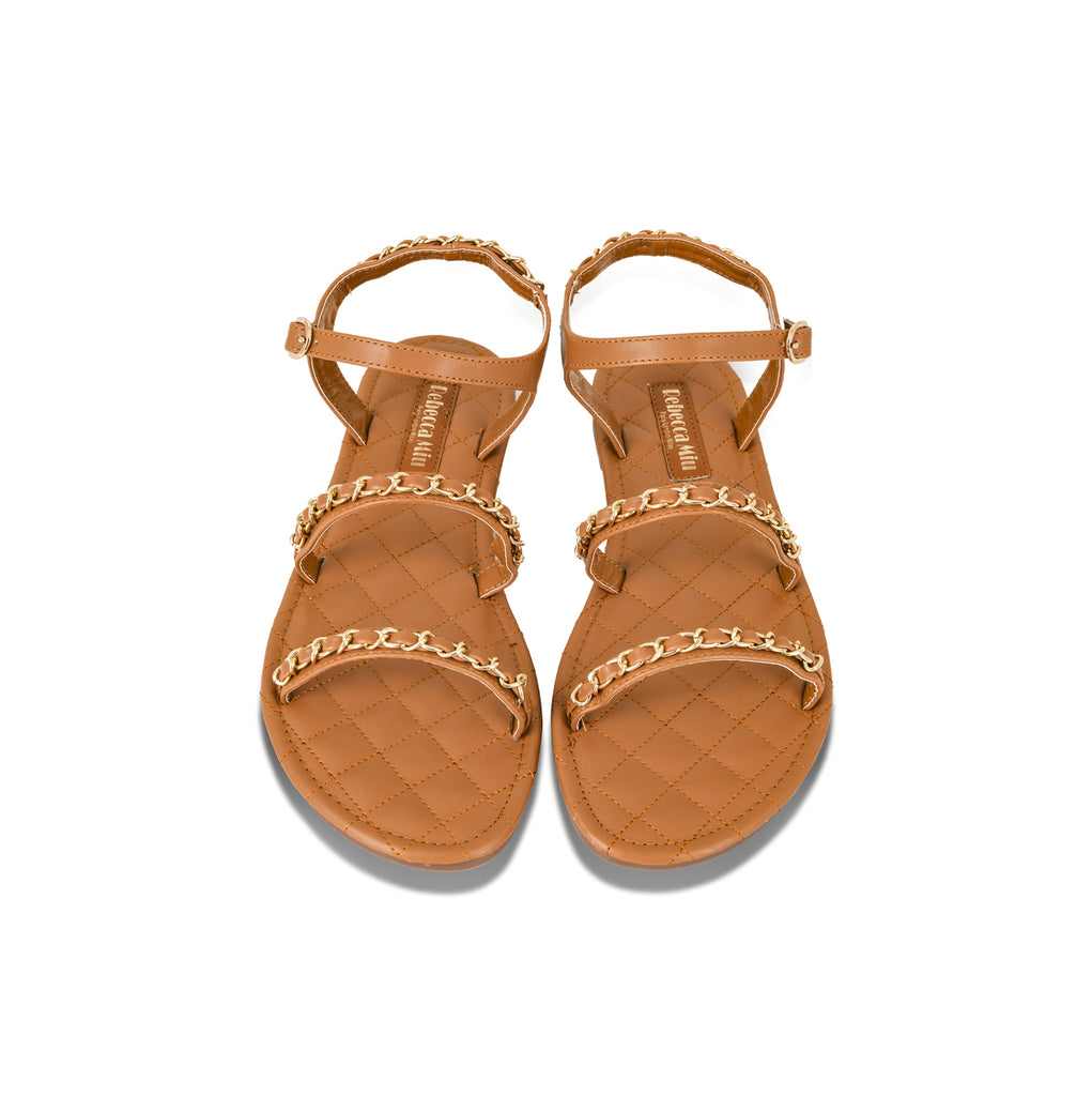 LEAH quilted flat sandals