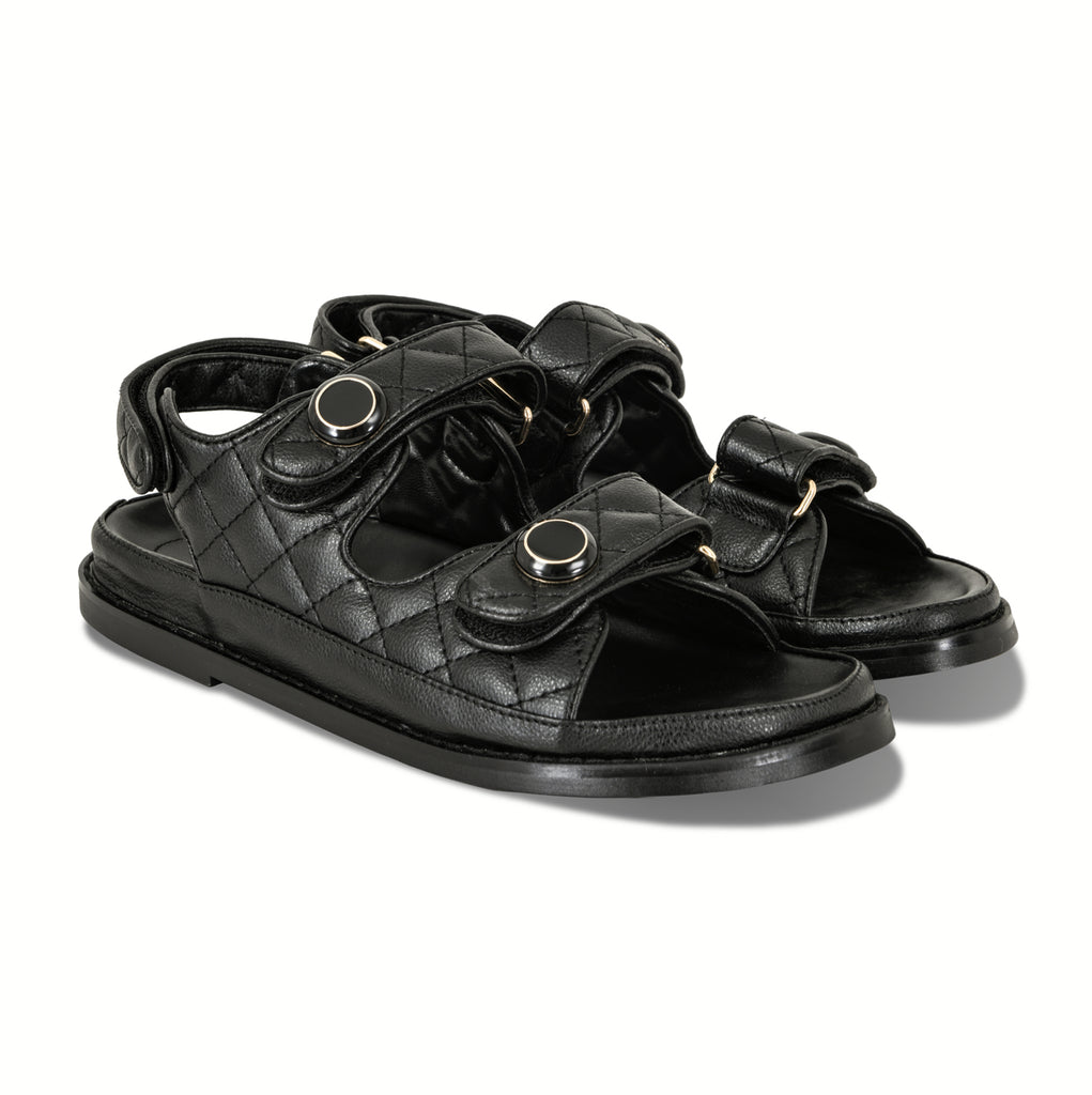 BERLIN quilted double strap dad sandals